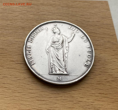 Италия Ломбардия 5 лир 1848 Серебро Крона Шайба - italija_lombardija_5_lir_1848_serebro_krona_shajba (2)
