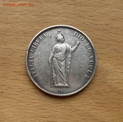 Италия Ломбардия 5 лир 1848 Серебро Крона Шайба - italija_lombardija_5_lir_1848_serebro_krona_shajba