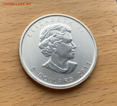 Крона Шайба Канада 5 долларов 2011 Кленовый Лист Серебро - krona_shajba_kanada_5_dollarov_2011_klenovyj_list_serebro_uncija (3)