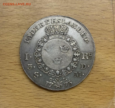 Швеция 1 риксдалер 1775 Густав III 3 далера силвермюнт Сереб - redkost_shvecija_1_riksdaler_1775_gustav_iii_3_dalera_silvermjunt_serebro_xf_krona_shajba_redkaja
