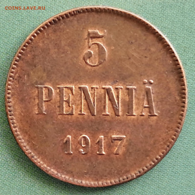 5 PENNIÄ 1917 NII.  до 28.04.25.  22.00 мск - 20250416_102312