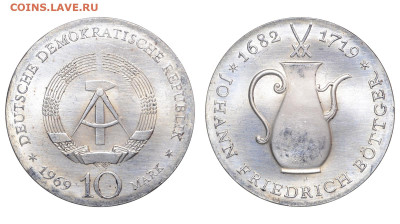 ГДР. 10 марок 1969 г. Беттгер. До 27.04.25. - Р1857