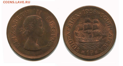 Оценить Мальта 25 центов и ЮАР 1 пенни 1858 - ЮАР 1 ПЕННИ 1958