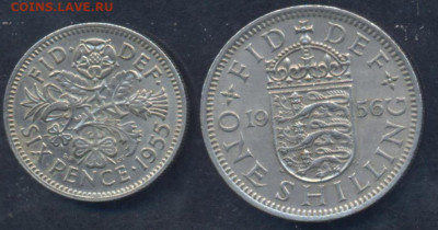 Британия 6 пенсов 1955 г. 2.05.2025 г. 22 -00 МСК. - Британия