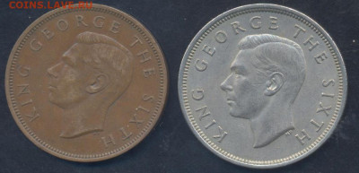 2 кроны 1951 г.   2.05.2025 г. 22 -00 МСК. - Зеландия пенни1