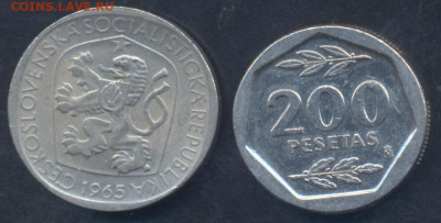 Чехословакия 3 кроны 1965 г.   2.05.2025 г. 22 -00 МСК. - Испания