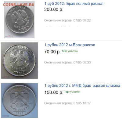 Раскол 1 рубль 2012. Оценка. - 1 руб 2012г примеры цены раскола