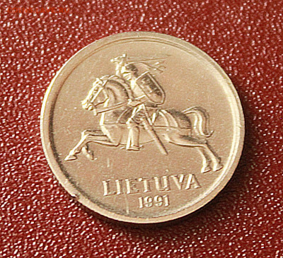 Литва, 1 LITAS 1991.   До 8.05.2025 г. в 22:00 по Мск. - 1 Lietuva 1991 г