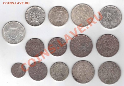 Польша, Чехословакия, Словакия - серебро до 1945 г - 06.02