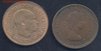Британия фартинг 1953 г. 6.05.2025 г. 22 -00 МСК. - Сьера Леоне1
