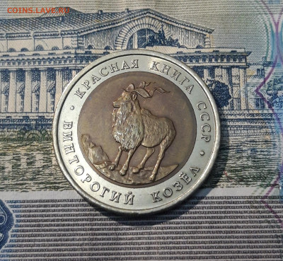 5 рублей 1991 года КРАСНАЯ КНИГА ВИНТОРОГИЙ КОЗЕЛ До 12.05 - 20250416_215524