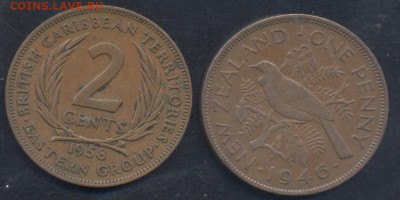 Британские Карибские территории 2 цента 1958 г. 10.05.2025 г - Карибы