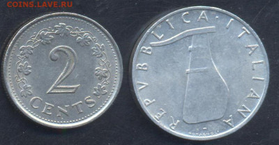 Мальта 2 цента 1977 г.10.05.2025 г. 22 -00 МСК. - Мальта