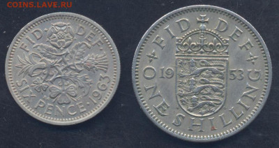 Британия 6 пенсов 1963 г.13.05.2025 г. 22 -00 МСК. - Британия