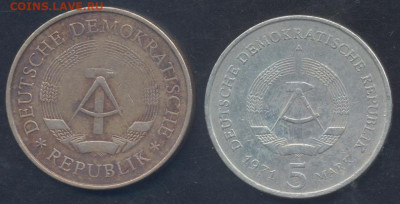 ГДР 5 марок 1971 г.13.05.2025 г. 22 -00 МСК. - ГДР