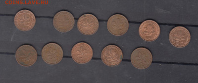 ФРГ 1пф 1950-91 по фиксу - 32а
