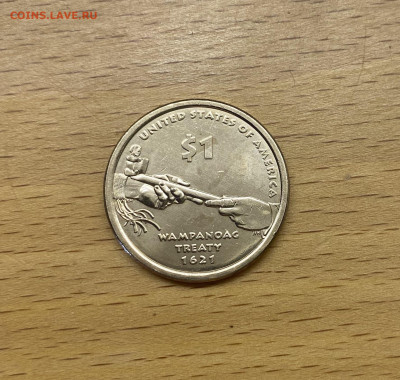 США 1$ доллар 2011 Договор с Вампаноагами UNC двор D - IMG_2295.JPG