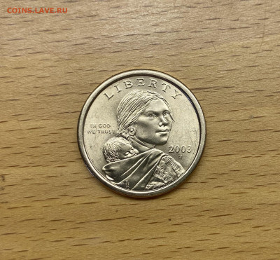 США 1$ доллар 2003 двор D Сакагавея Индианка Парящий Орёл UN - IMG_2297.JPG