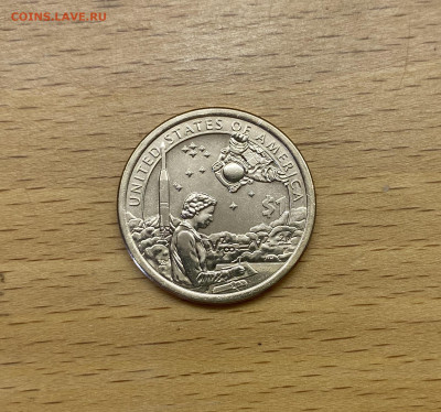США 1$ доллар 2019 двор D Американские индейцы в космосе - IMG_2393.JPG
