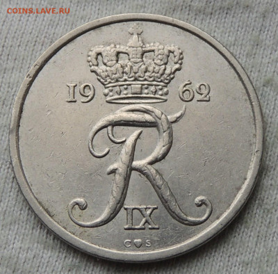 Дания 25 эре 1962 до 18.05.2025 - Дания 25 эре 62 .JPG