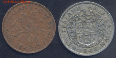 2 кроны 1948 г.16.05.2025 г. 22 -00 МСК. - Зеландия пенни