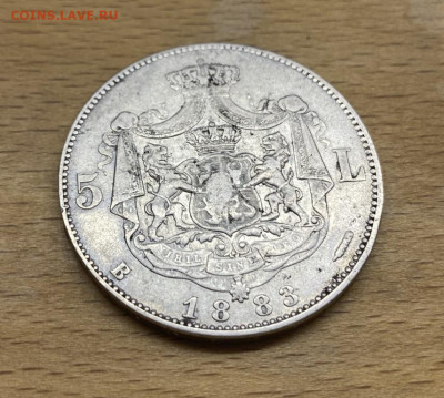 Крона Шайба Румыния 5 леев лей 1883 Кароль I XF Серебро - krona_shajba_rumynija_5_leev_lej_1883_karol_i_xf_serebro (3)