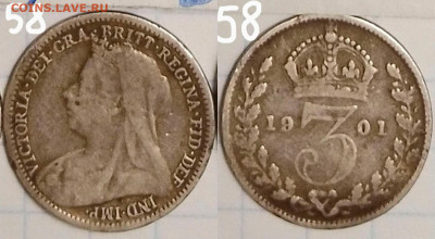 Англия, 3 пенса 1901, AR 925. До 20.05.2025 в 22:00 по Мск. - 2_In-58