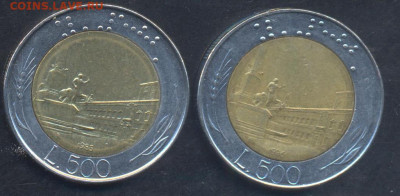 Италия 500 лир 1986 г. 20.05.2025 г. 22 -00 МСК. - Италия 500