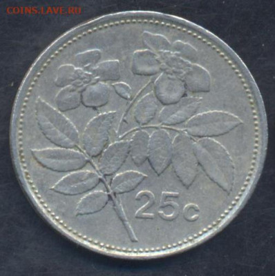 Мальта 25 центов 1986 г. 20.05.2025 г. 22 -00 МСК. - Мальта1