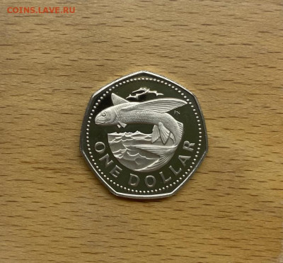 Барбадос 1 доллар 1974 Летучая рыба фауна из набора редкая - barbados_1_dollar_1974_letuchaja_ryba_fauna_iz_nabora_redkaja