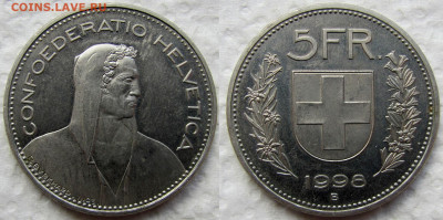 Швейцария, 5 франков 1998 года. До 27.05.25 - 1998 2