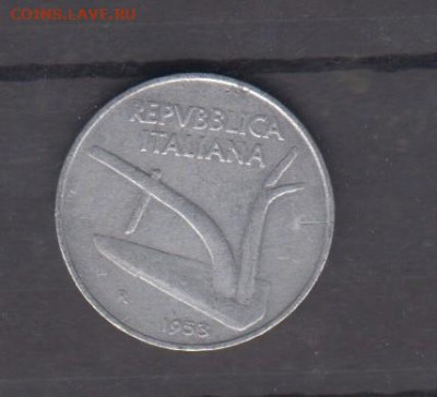 Италия 1953  10 лир до26 05 - 213