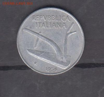 Италия 1956  10 лир до 26 05 - 216