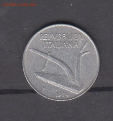 Италия 1974  10 лир до 26 05 - 218