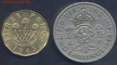 Британия 3 пенса 1943 г.26.05.2025 г. 22 -00 МСК. - Британия 3 пенса