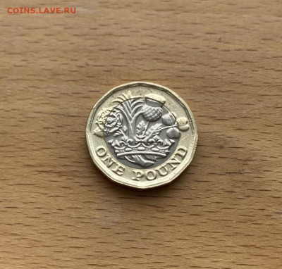 биметалл Великобритания 1 фунт 2016 Королева Елизавета - bimetall_velikobritanija_1_funt_2016_12_ugolnik_koroleva_elizaveta_2_cvety_chertopolokh
