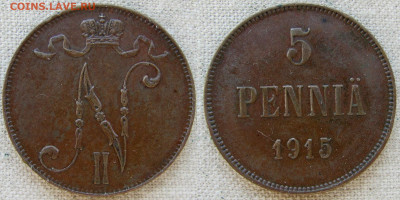 5 пенни 1915, 1916 и 1917 г.г. Оценка состояния и стоимости. - 2