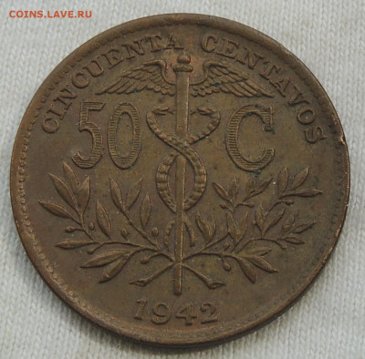 Боливия 50 сентаво 1942 до 1.06.2025 - Боливия 50 сентаво 42.JPG
