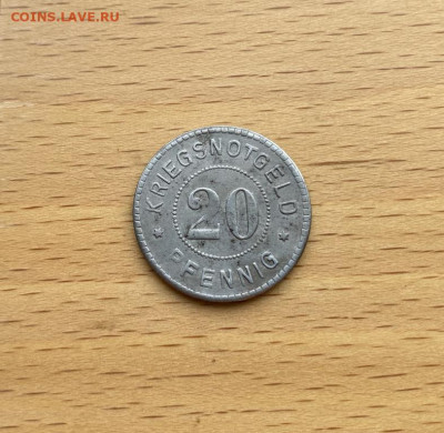 Нотгельд Эммендинген 20 пфенниг 1914 1918 Stadt Emmendingen - germanija_notgeld_emmendingen_20_pfennig_1914_1918_pfennigov_stadt_emmendingen_redkost (1)