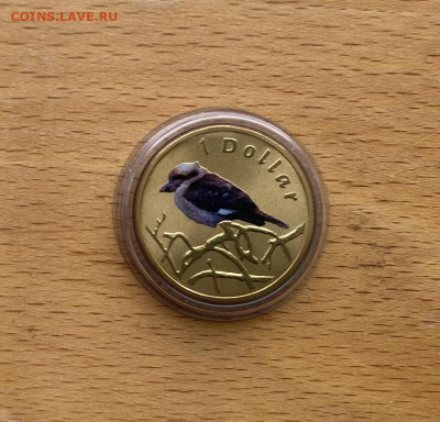 Австралия 1 доллар 2011 Кукабара Птица фауна цветная эмаль - avstralija_1_dollar_2011_kukabara_ptica_fauna_cvetnaja_emal