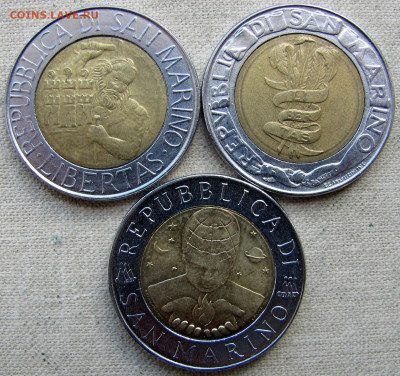 Сан-Марино, 500 лир 1994-1999 (3 монеты). До 03.06.25 - 2.JPG