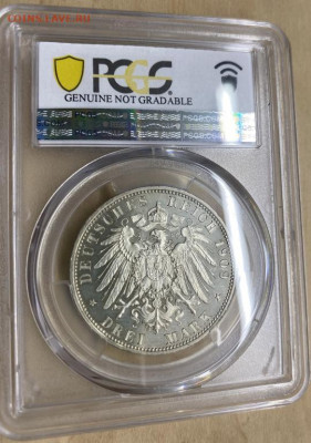 Ангальт 3 марки 1909 Фридрих II Германская Империя Слаб PCGS - angalt_3_marki_1909_fridrikh_ii_germanskaja_imperija_slab_pcgs_unc_serebro_redkost_sokhran_rrr_redkaja (1)