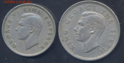Новая Зеландия полукрона 1951 г.30.05.2025 г. 22 -00 МСК. - Зеландия флорин1