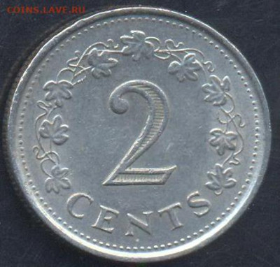 Мальта 2 цента 1977 г.30.05.2025 г. 22 -00 МСК. - Мальта