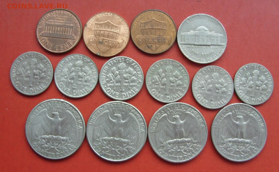 14 монет США 1971-2011. - Лот США 14 монет 1971-2011 - 1