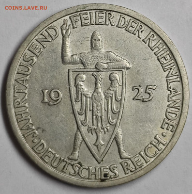 3 рейхсмарки 1925 Рейнская область (А) до 01.06 22:00 - IMG_20250529_221648