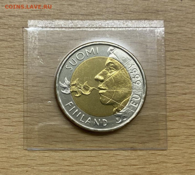 биметалл Финляндия 10 марок 1999 Финское председательство ЕС - bimetall_finljandija_10_marok_1999_finskoe_predsedatelstvo_v_es_unc