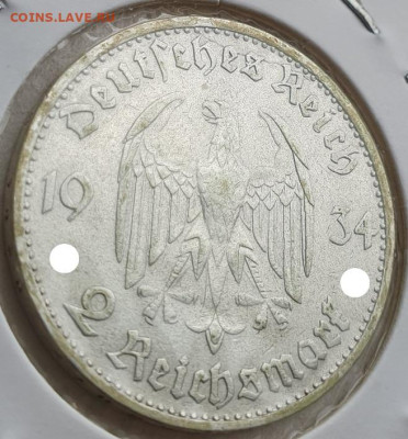 Германия 2 рейхсмарки 1934 D Кирха, до 05.06 22:00 мск - 4