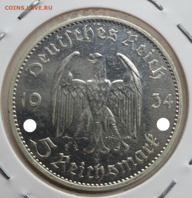 Германия 5 рейхсмарок 1934 G Кирха, до 05.06 22:00 мск - 4