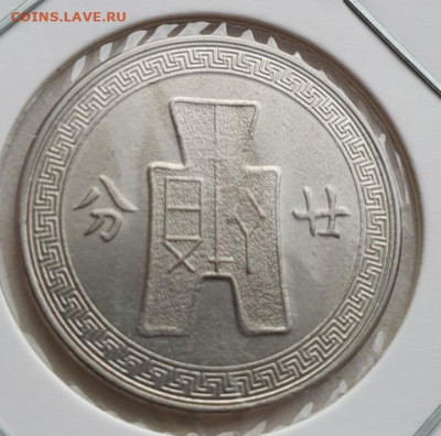 Китай 20 центов 1936-38г, до 05.06 22:00 мск - 2